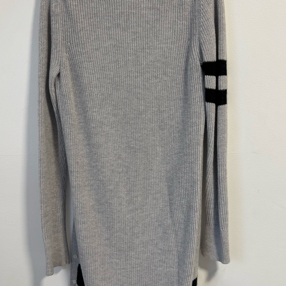 Banana Republic grey and black stripe knee length cardigan - Picture 6 of 9